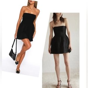 Cynthia Steffe Strapless Black Brocade cotton Dress